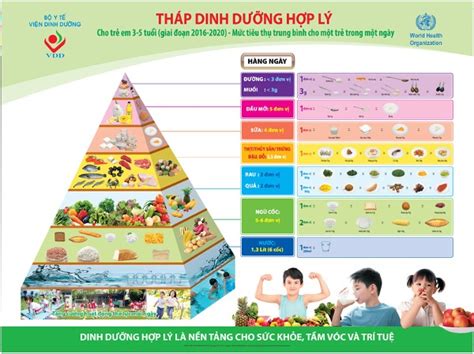 Tháp dinh dưỡng cho trẻ mầm non từ 3 đến 5 tuổi - DichTonBao.Com