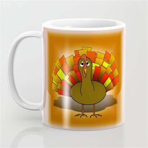 Whimsical Worried Turkey Illustration Coffee Mug by Gravityx9 at Society6