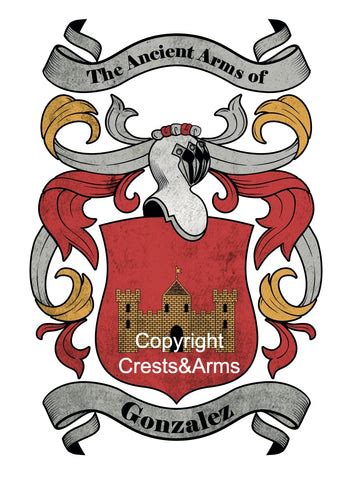 Gonzalez Family Crest | Expertly Researched | Buy Now – Crests & Arms