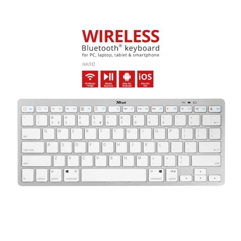 Tastiera QWERTY wireless bluetooth Keyboard per PC, laptop