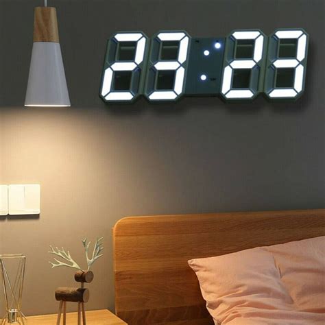 Digital Home Temperature Jumbo LED Wall Desk Clock With Calendar New | eBay