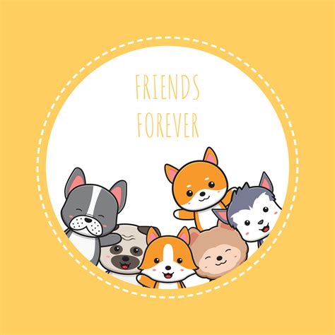 Cute dog doodle banner background wallpaper icon cartoon illustration ...