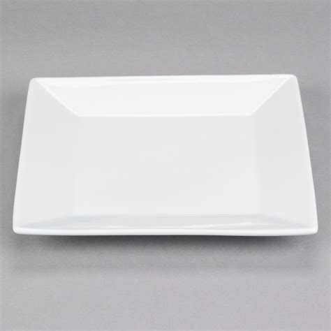 Core 8" Bright White Square Porcelain Plate - 24/Case