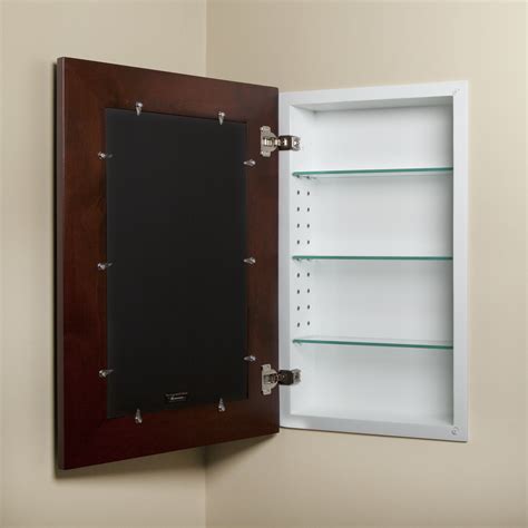 Extra Large Espresso Recessed Picture Frame Concealed Medicine Cabinet (14" x 24") | Recessed In ...