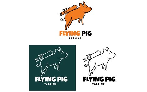 Flying Pig Logo Design Template #331129 - TemplateMonster