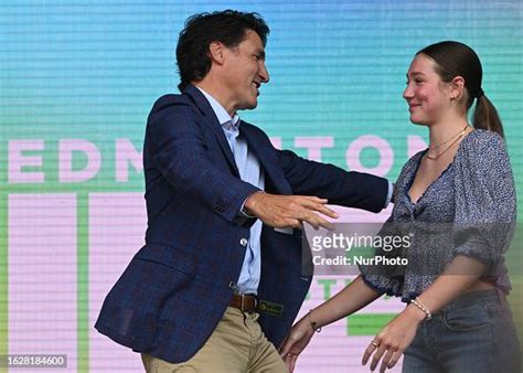 Canadian PM Justin Trudeau with his daughter, Ella-Grace, at the 2023... News Photo - Getty Images