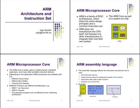 ARM Architecture and Instruction Set - KTH