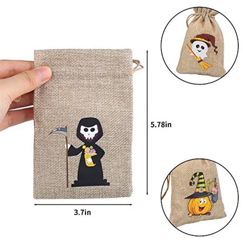 36 Pieces Halloween Burlap Gift Bags for Kids Party Supply | Eco Trade ...