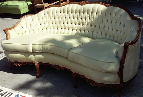 UHURU FURNITURE & COLLECTIBLES: SOLD Vintage French Curved Sofa - $125