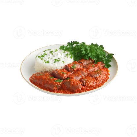 Moldovan sarmale grape leaves rice meat tomato sauce sour cream parsley ...