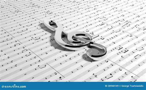 G clef on music notes stock illustration. Illustration of album - 28940149