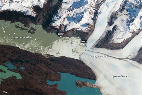 NASA photos of glacial retreat