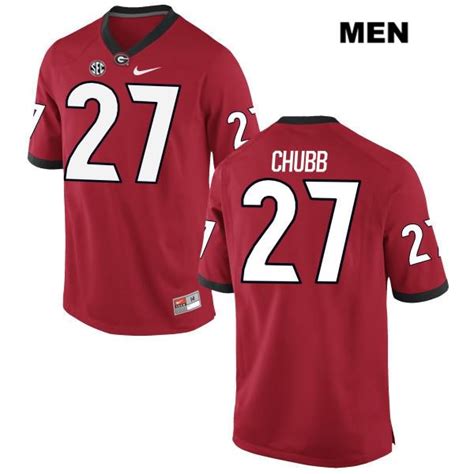 Georgia Bulldogs Men's Nick Chubb #27 NCAA Authentic Red Nike Stitched ...