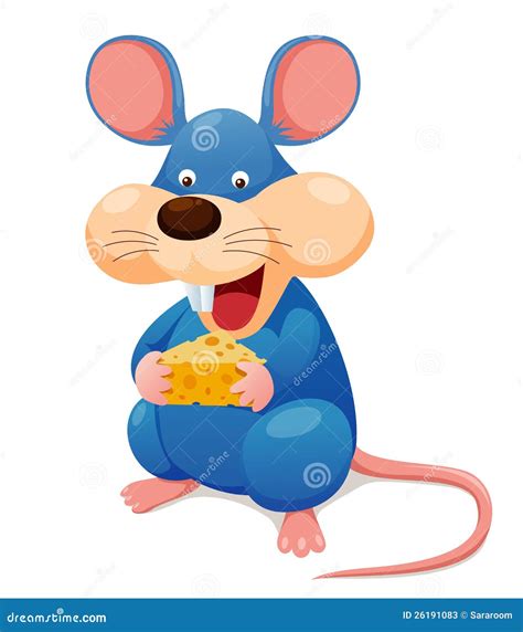 Rat eating cheese stock vector. Illustration of curly - 26191083