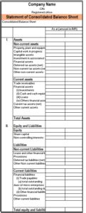 Consolidated Balance Sheet Format for Free Download