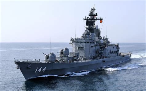 Download wallpapers JDS Kurama, DDH-144, destroyer, Japanese warship, ocean, Japan, Japan ...