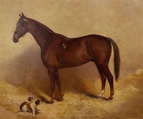 English victorian chestnut horse painting