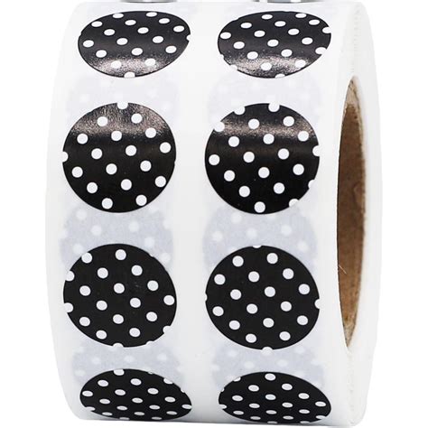 Small Black/White Polka Dot Stickers | InStockLabels.com