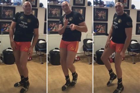 Tyson Fury looks relaxed in training as he dances in tiny Communist-inspired pants while ...