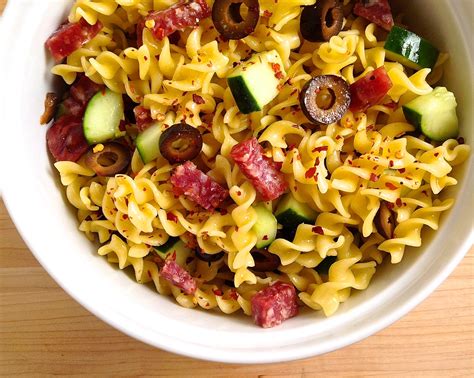 Easy Cucumber, Olive, and Salami Pasta Salad Recipe - How to Make Cucumber, Olive, and Salami ...