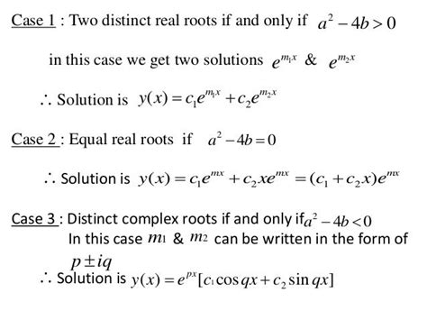 Second order homogeneous linear differential equations