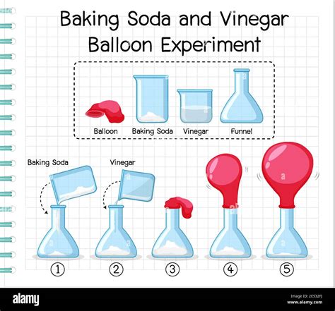 Science experiment with baking soda and vinegar balloon illustration Stock Vector Image & Art ...