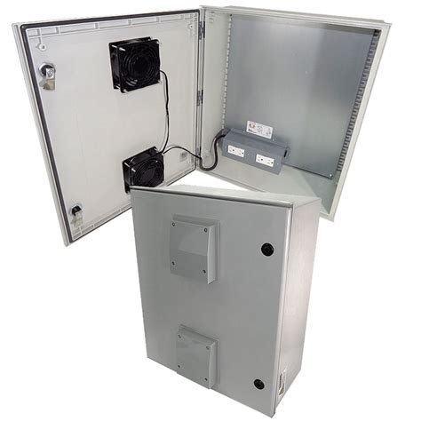 Outdoor | Enclosure | 24x20x9 | Fiberglass | NEMA | Enclosure | Dual | Cooling | Fans | 120V