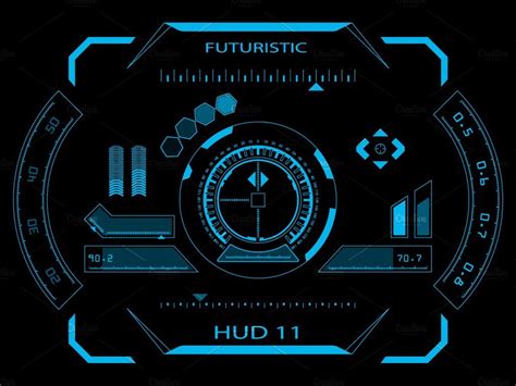 Futuristic HUD, Touch GUI Elements | Technology design graphic, Interface design, Futuristic