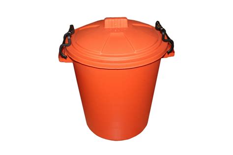 Buy 50 Litre Orange Plastic Outdoor Bin - Plastic Storage Boxes