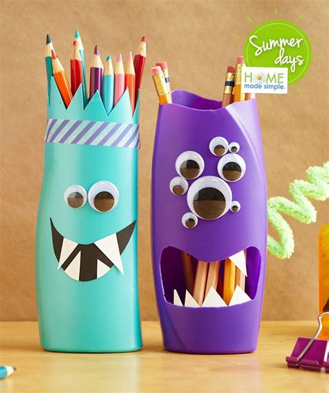 Repurpose plastic shampoo bottles into these adorable little DIY pen and pencil holders with our ...