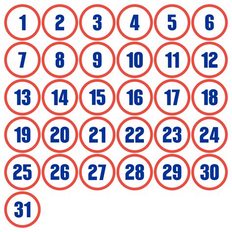 Christmas Numbers 1 To 31 - 10 Free PDF Printables | Printablee