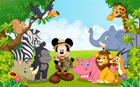 Mickey Mouse With Friends From The Jungle Safari Cartoon Hd Wallpaper 3840×2400 #4K #wallpaper # ...