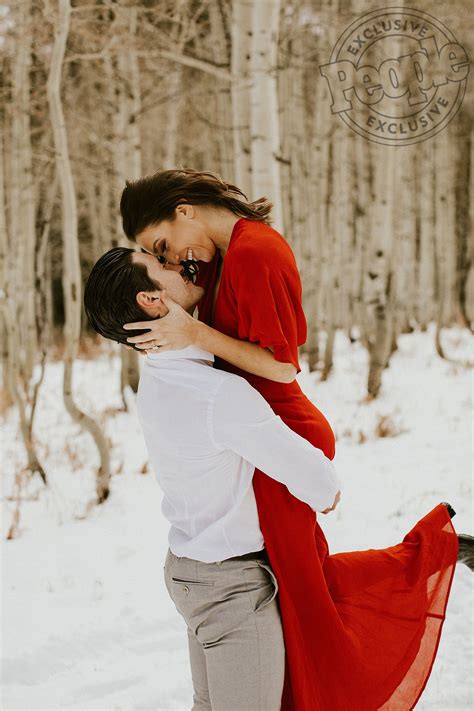 Jenna Johnson and Val Chmerkovskiy's Wintry Engagement Shoot