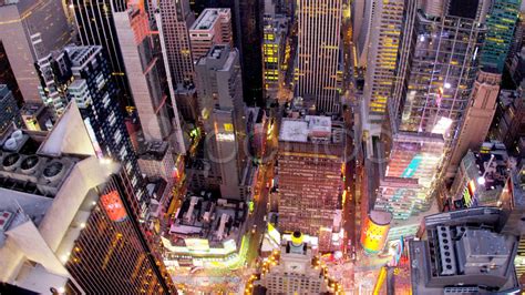 Aerial Illuminated View Times Square, New York Stock Video 11918051 | HD Stock Footage