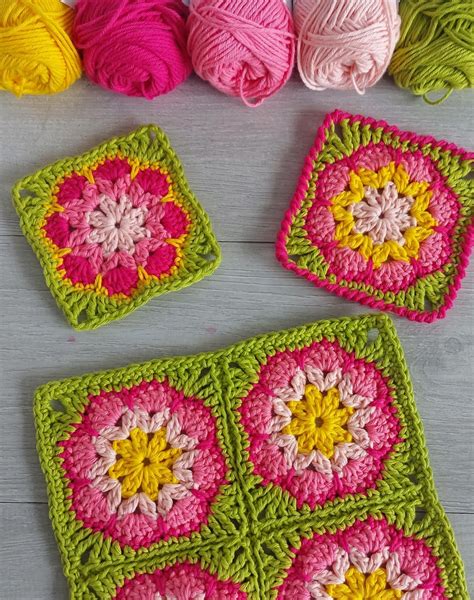 Crochet African Flower Granny Square (Free Pattern) - Annie Design Crochet