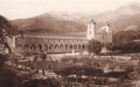 Antique Photo of Santa Barbara Mission c1910 | California Historical Design