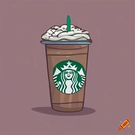 Single starbucks coffee cartoon style on Craiyon