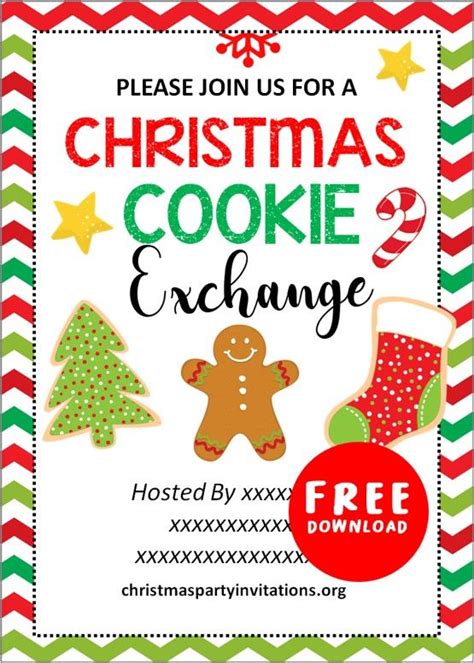 Free Printable Christmas Cookie Exchange Invitations Templates 🍪 ...