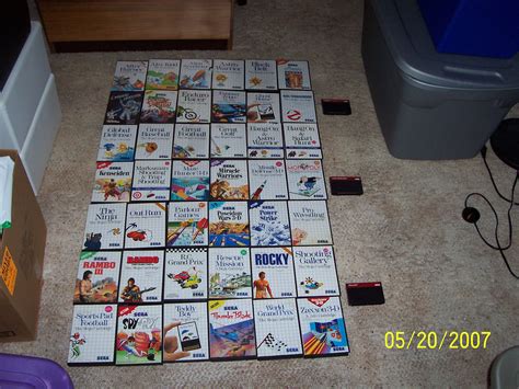 A small idea of the kind of games on the Sega Master System. I see 9 titles here that I own ...