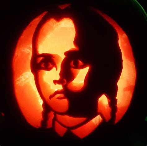 Wednesday Addams Pumpkin | Pumpkin carving, Halloween pumpkin designs, Halloween pumpkin carving ...