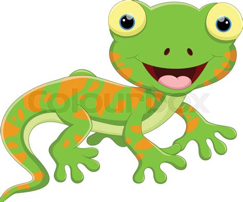 Cute lizard cartoon | Stock vector | Colourbox