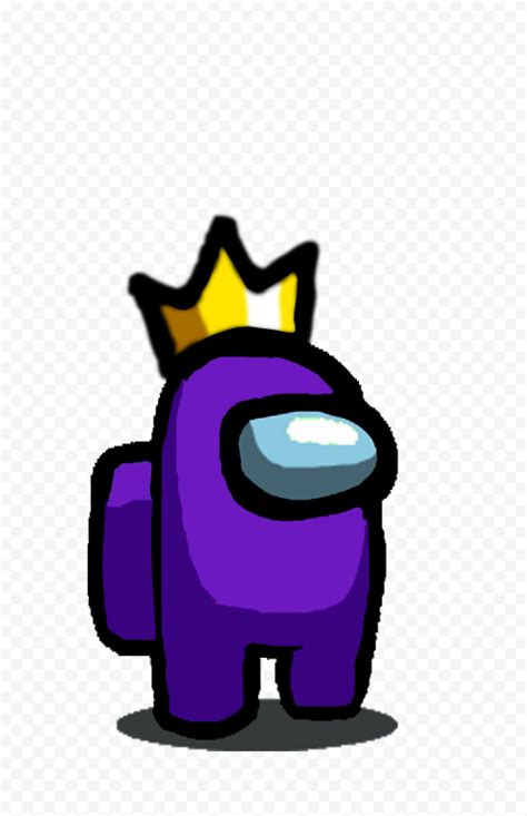 HD Among Us Purple Crewmate Character With Crown Hat PNG | Citypng