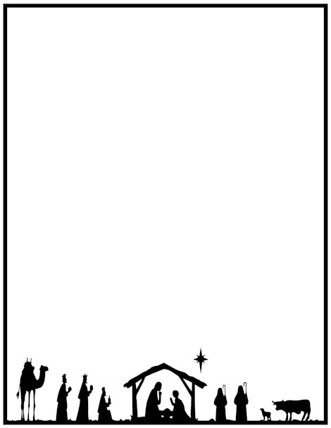 Nativity Border: Clip Art, Page Border, and Vector Graphics | Christmas ...