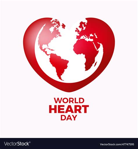 World heart day poster with planet earth poster Vector Image