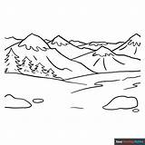 Mountains Coloring Page  Easy Drawing Guides sketch template