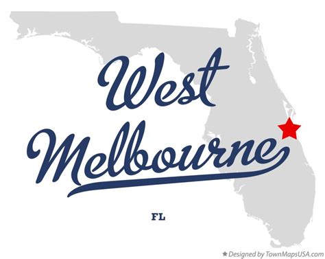 Map of West Melbourne, FL, Florida