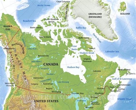 Canada Physical Map
