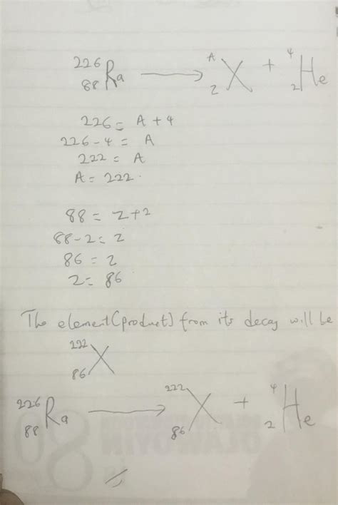 Radium-226 decays by alpha emission. What is its decay product ...