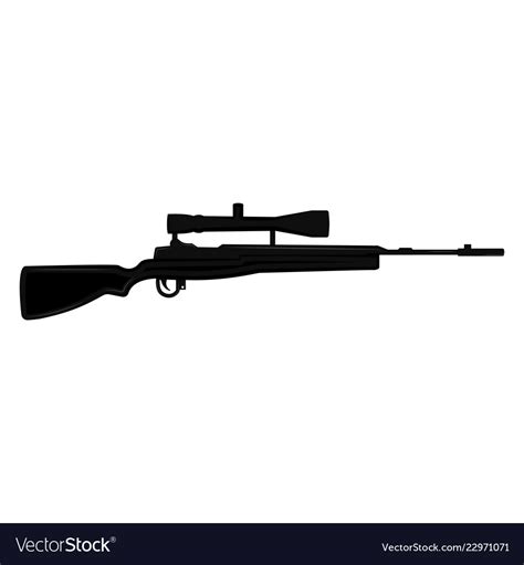 Silhouette of a sniper rifle Royalty Free Vector Image