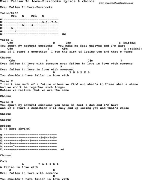Love Song Lyrics for:Ever Fallen In Love-Buzzcocks with chords.